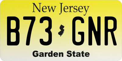 NJ license plate B73GNR