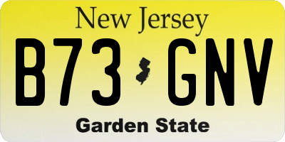 NJ license plate B73GNV