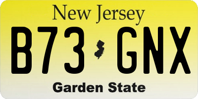NJ license plate B73GNX