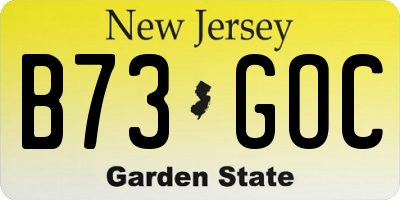 NJ license plate B73GOC