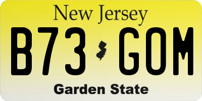 NJ license plate B73GOM