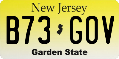 NJ license plate B73GOV