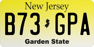 NJ license plate B73GPA