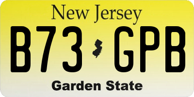 NJ license plate B73GPB
