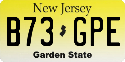 NJ license plate B73GPE