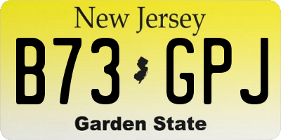 NJ license plate B73GPJ