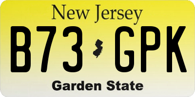 NJ license plate B73GPK