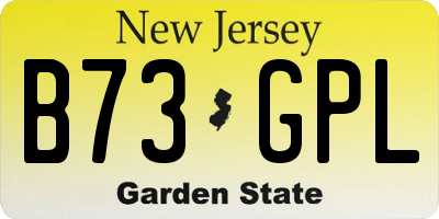 NJ license plate B73GPL