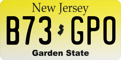 NJ license plate B73GPO