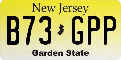 NJ license plate B73GPP
