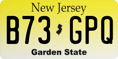 NJ license plate B73GPQ