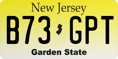 NJ license plate B73GPT