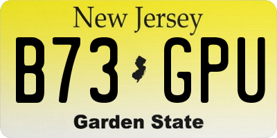 NJ license plate B73GPU