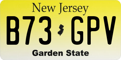 NJ license plate B73GPV