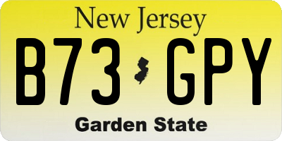 NJ license plate B73GPY