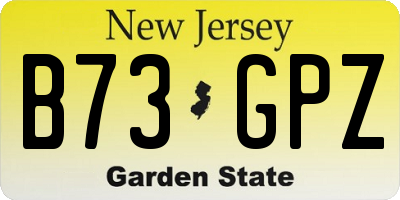 NJ license plate B73GPZ