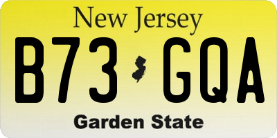 NJ license plate B73GQA