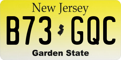 NJ license plate B73GQC