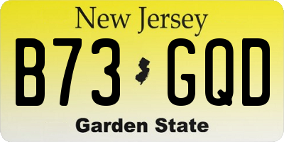 NJ license plate B73GQD