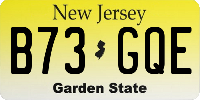 NJ license plate B73GQE