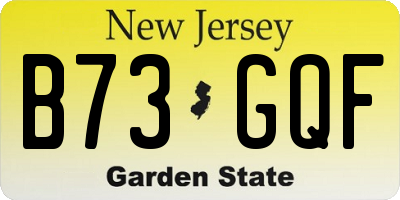 NJ license plate B73GQF