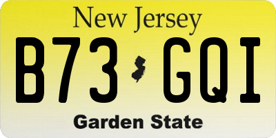 NJ license plate B73GQI