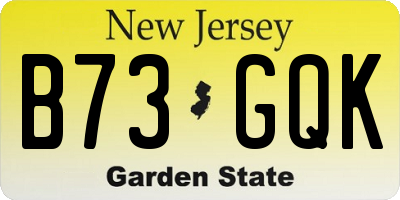 NJ license plate B73GQK