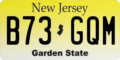 NJ license plate B73GQM