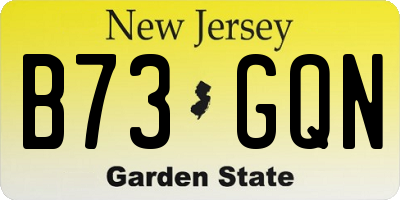 NJ license plate B73GQN