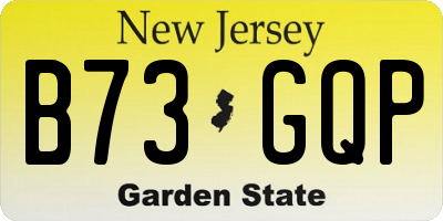 NJ license plate B73GQP