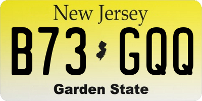 NJ license plate B73GQQ