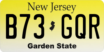 NJ license plate B73GQR