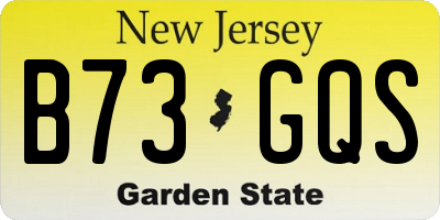 NJ license plate B73GQS