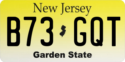 NJ license plate B73GQT