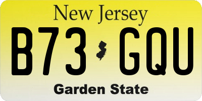 NJ license plate B73GQU