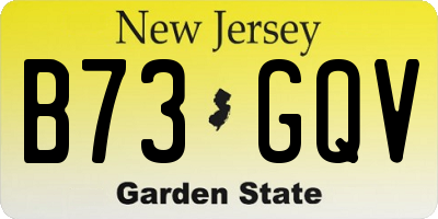 NJ license plate B73GQV