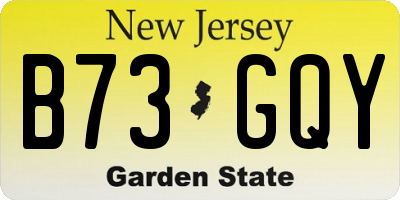 NJ license plate B73GQY