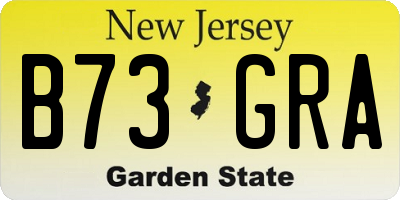 NJ license plate B73GRA