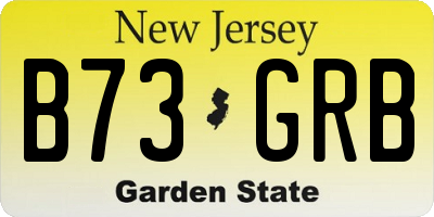 NJ license plate B73GRB