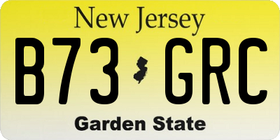 NJ license plate B73GRC