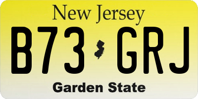 NJ license plate B73GRJ