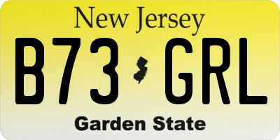 NJ license plate B73GRL