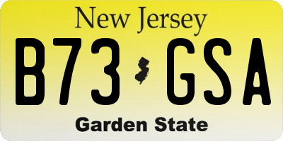 NJ license plate B73GSA