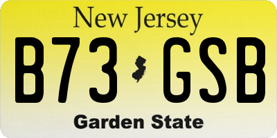NJ license plate B73GSB