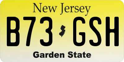 NJ license plate B73GSH