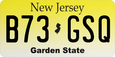 NJ license plate B73GSQ