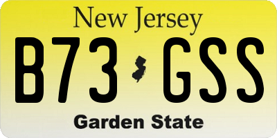 NJ license plate B73GSS