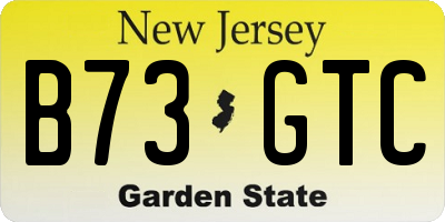 NJ license plate B73GTC