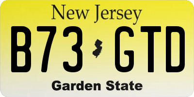 NJ license plate B73GTD
