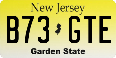 NJ license plate B73GTE